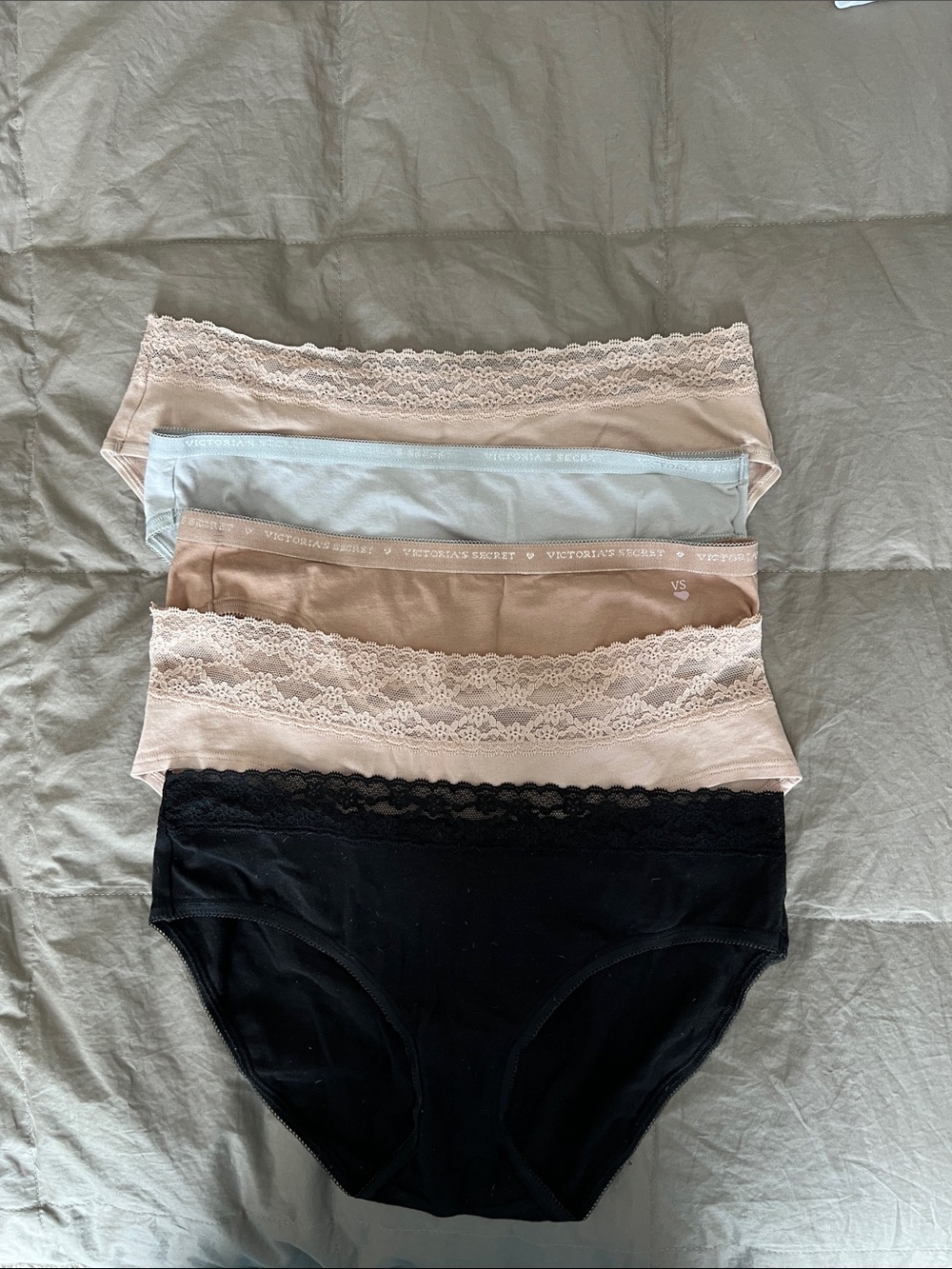 Victoria's Secret Bikini Panty Set - Black, Nude, Blush, Light Blue